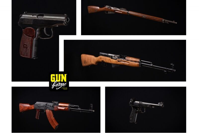 Стрелковый пакет "Soviet Guns" в тире GunGarage