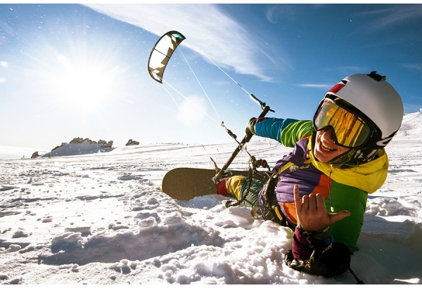 Talilohesurf ehk "Snowkite" Virumaal kolmele